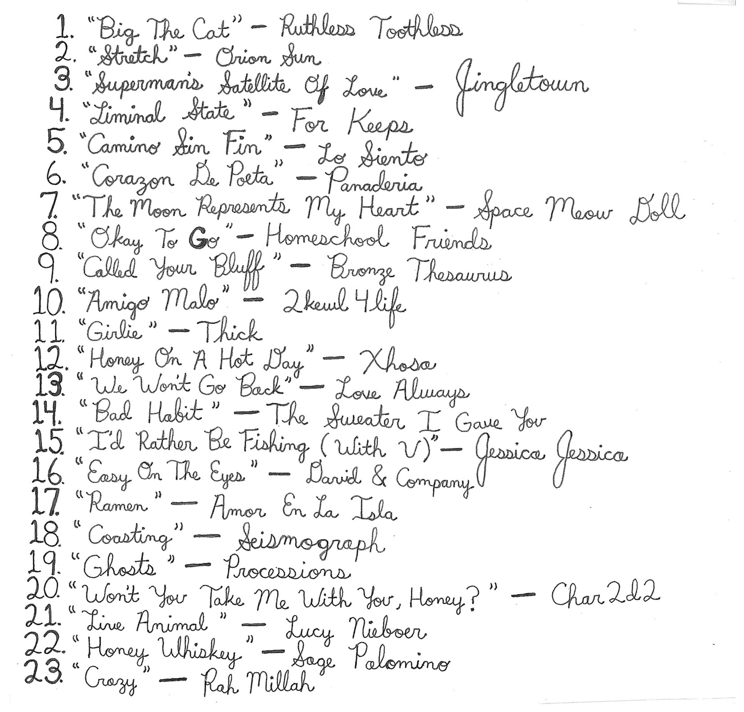 Volume 3 tracklist